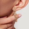 Dangle chain stud earrings accented with Premium CZ Diamond stones