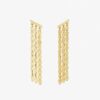 Gold-plated stud earrings featuring a polished, eye-catching dangle design
