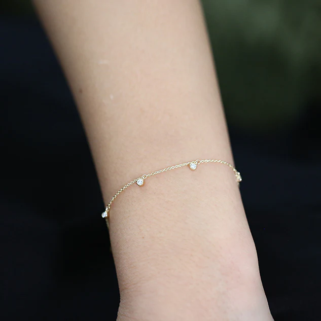 925 Silver Dangling Solitaire Bracelet - Image 2