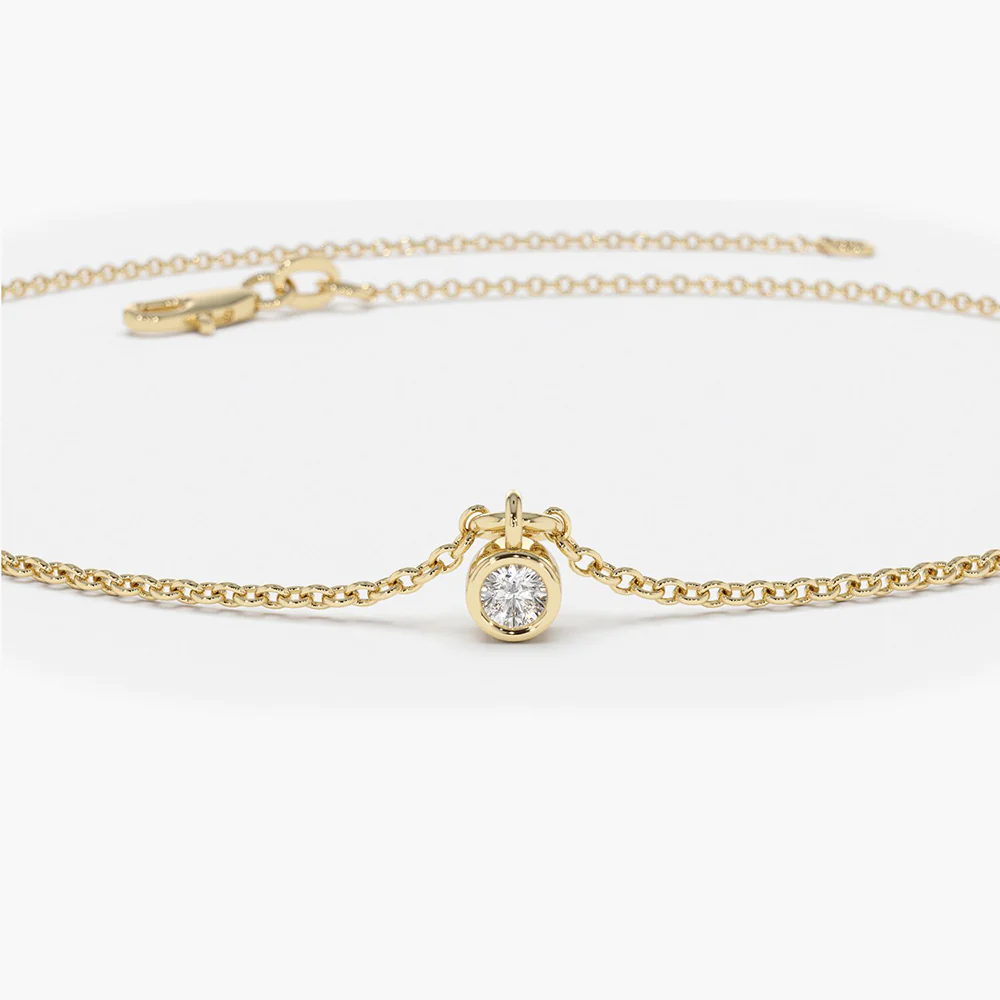 925 Silver Dangling Solitaire Bracelet - Image 5