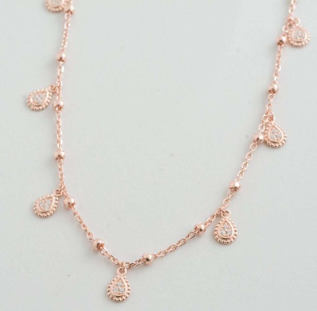925 Silver Dangling Tear Drop Necklace