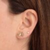 925 Silver Diamond Anchor Shell Cluster Stud - Image 2