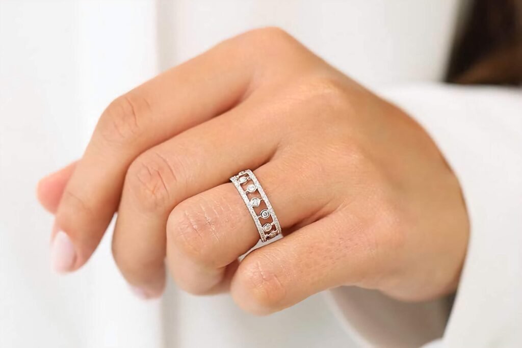 925 Silver Diamond Anniversary Ring