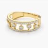 925 sterling silver ring with thick gold plating and pave-set CZ diamonds
