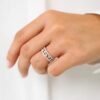 Elegant anniversary ring featuring continuous pave-set premium CZ stones