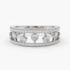 Gold-plated sterling silver ring with a refined pave stone setting
