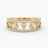 Timeless 925 silver ring with sparkling pave-set stones and gold plating