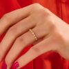 Art Deco wedding band ring with symmetrical geometric lines
