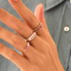 Art Deco ring with clean lines and bright CZ sparkle