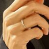 Gold-plated sterling silver ring with geometric stone detailing