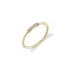 925 Silver Diamond Baguette & Bezel Ring