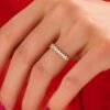 925 Silver Diamond Baguette Half Eternity Ring with slim band