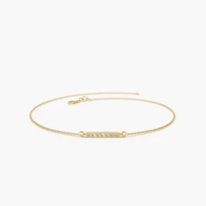 925 Silver Diamond Bar Bracelet