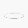 925 Silver Diamond Bar Bracelet with polished bar and bright sparkle