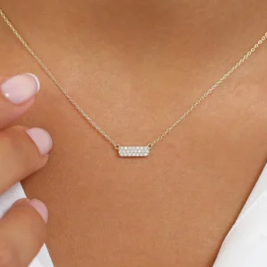 925 Silver Diamond Bar Necklace