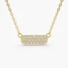 925 Silver Diamond Bar Necklace with pave-set Premium CZ Diamond stones
