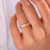 925 Silver Diamond Bezel Baguette Wedding Ring - Image 2