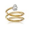 925 Silver Diamond Bezel Spiral Ring with open spiral design