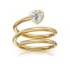 925 Silver Diamond Bezel Spiral Ring with bezel-set CZ stones