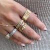 925 Silver Diamond Border Fluted Cigar Ring - Image 4