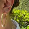 Diamond by the yard earring chain stud in sterling silver
