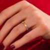 Celtic knot ring in 925 sterling silver with gold plating