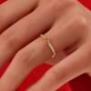 925 Silver Diamond Chevron Wedding Ring with a V-shaped silhouette