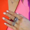 925 Silver Diamond Chunky Cocktail Ring