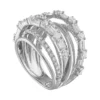 925 Silver Diamond Chunky Cocktail Ring - Image 3