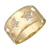 Gold-plated sterling silver ring with pave-set CZ diamond star detail