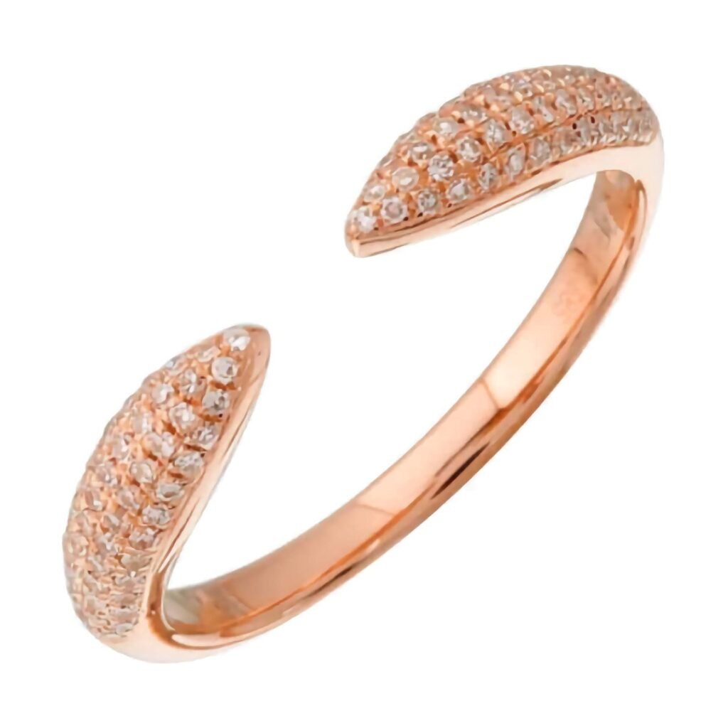 925 Silver Diamond Claw Ring