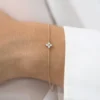 925 Silver Diamond Clover Bracelet with clover motif
