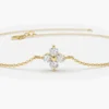 925 Silver Diamond Clover Bracelet in sterling silver and gold plating
