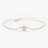 925 Silver Diamond Clover Bracelet with clean, elegant styling