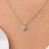 925 Silver Diamond Clover Necklace with premium CZ diamond stones