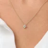 925 Silver Diamond Clover Necklace with pave-set clover pendant