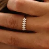 Cluster-set CZ diamond ring in 925 sterling silver