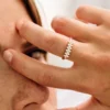 925 sterling silver ring with premium CZ diamond cluster