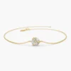 925 Silver Diamond Cluster Bracelet with gold plating
