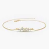 925 Sterling Silver bracelet with diamond cluster design