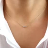 925 Silver Necklace featuring Premium CZ Diamond stones in a cluster setting