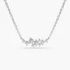 Cluster-set necklace with polished 925 Sterling Silver finish