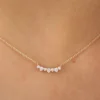 925 Silver Diamond Cluster Necklace with a polished cluster centrepiece