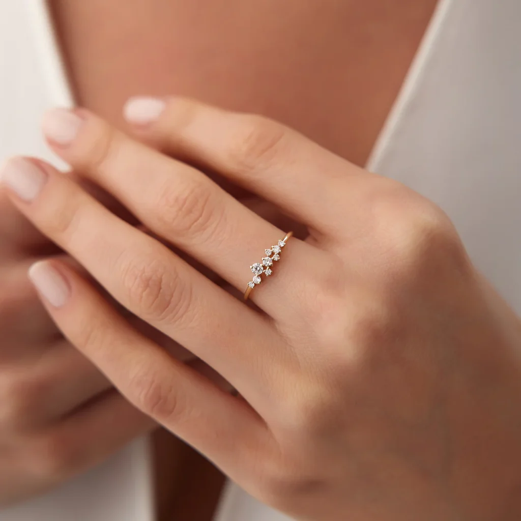 925 Silver Diamond Cluster Ring