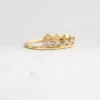 925 Silver Diamond Coronet Band featuring a graceful arc design