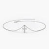 925 Silver Diamond Cross Charm Bracelet
