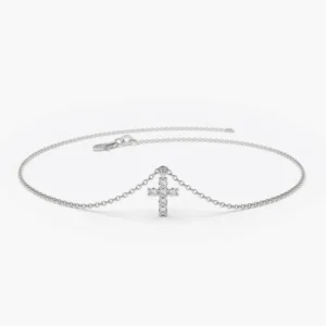 925 Silver Diamond Cross Charm Bracelet