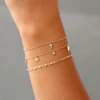 925 Silver Diamond Cross Charm Bracelet - Image 2