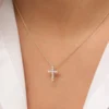 925 Silver Diamond Cross Necklace - Image 8