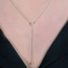 925 silver diamond dangle pendant with graceful drop design